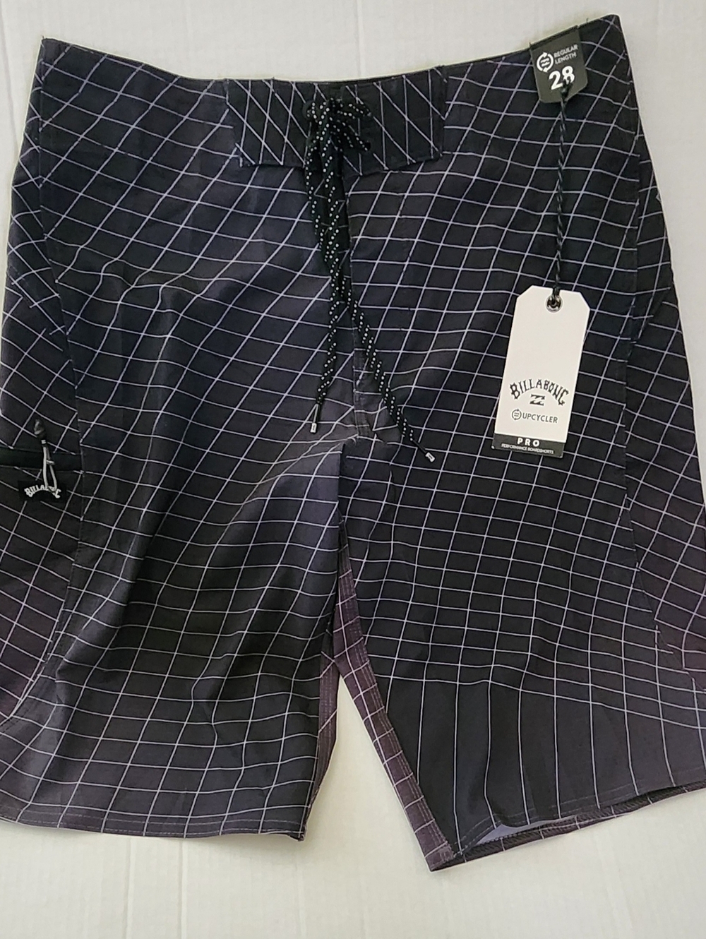 Billabong Black and Purple Grid Men's Fluid Pro Boardshorts 28 NWT - Picture 4 of 12